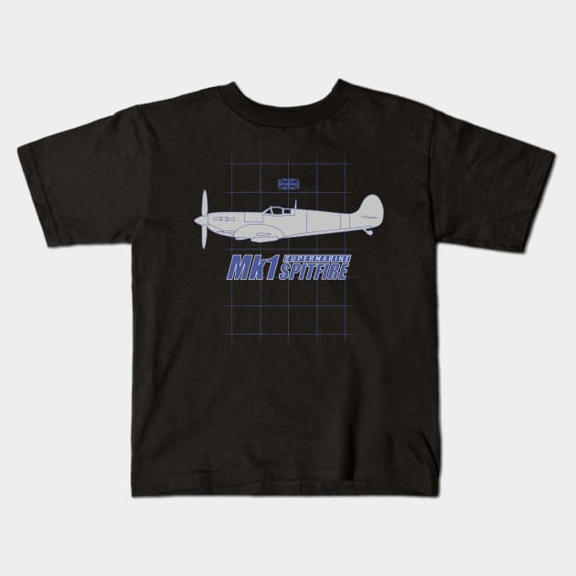 WW2 Spitfire Kids T-Shirt by TCP